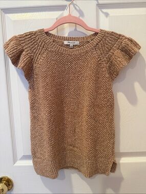 Madewell Light Brown/Tan Short-Sleeve Knit Sweater size S